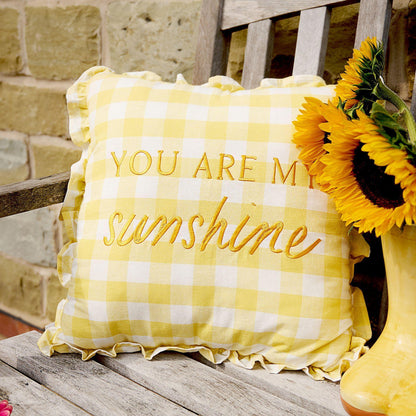 Yellow - Back - The Cottage Garden Cushion - You Are My Sunshine