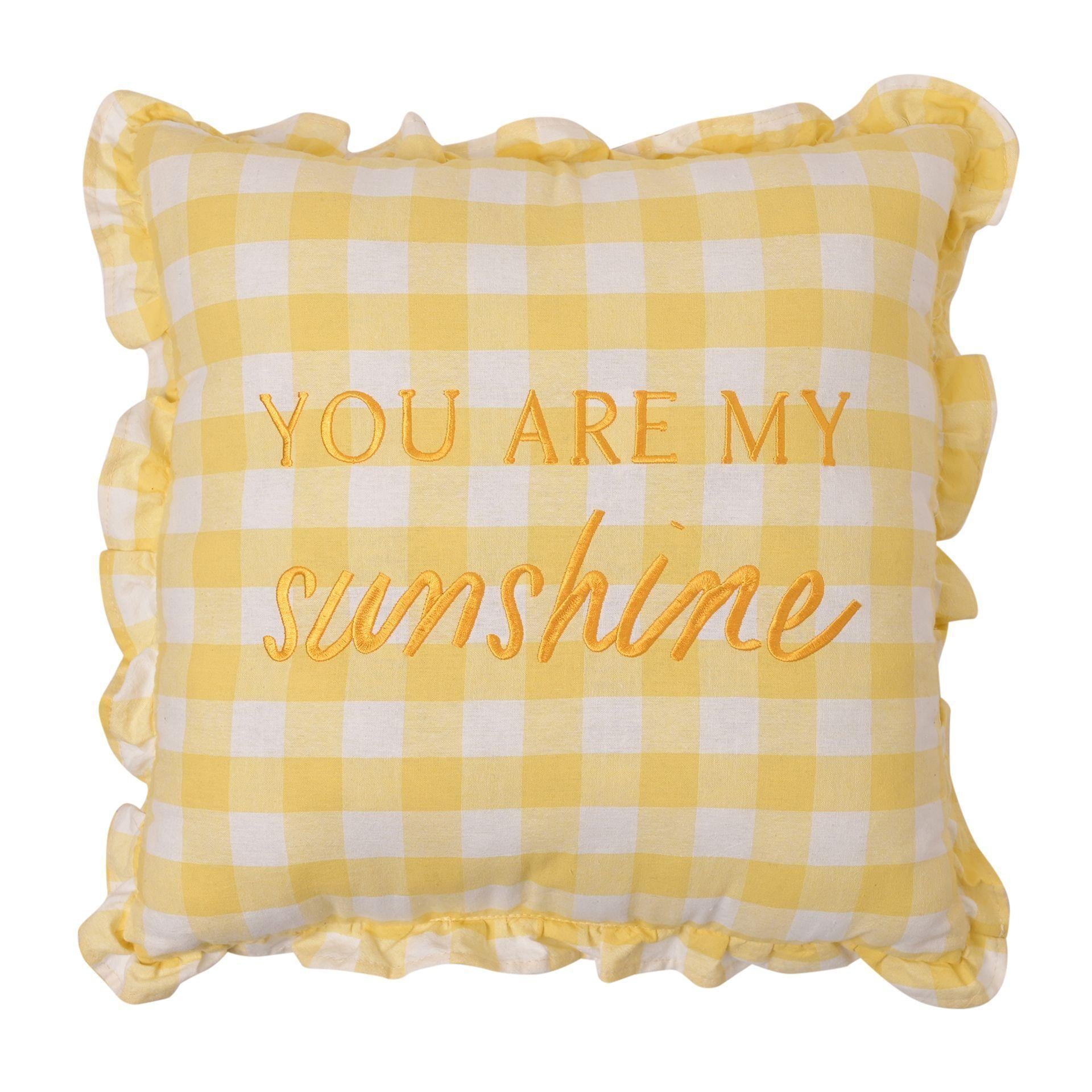 Yellow - Front - The Cottage Garden Cushion - You Are My Sunshine