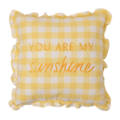 Yellow - Front - The Cottage Garden Cushion - You Are My Sunshine