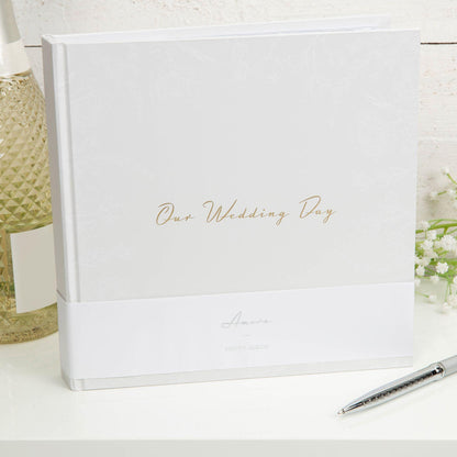 Grey - Back - Our Wedding Day' Grey Floral Photo Album 5 x 7 50 pages