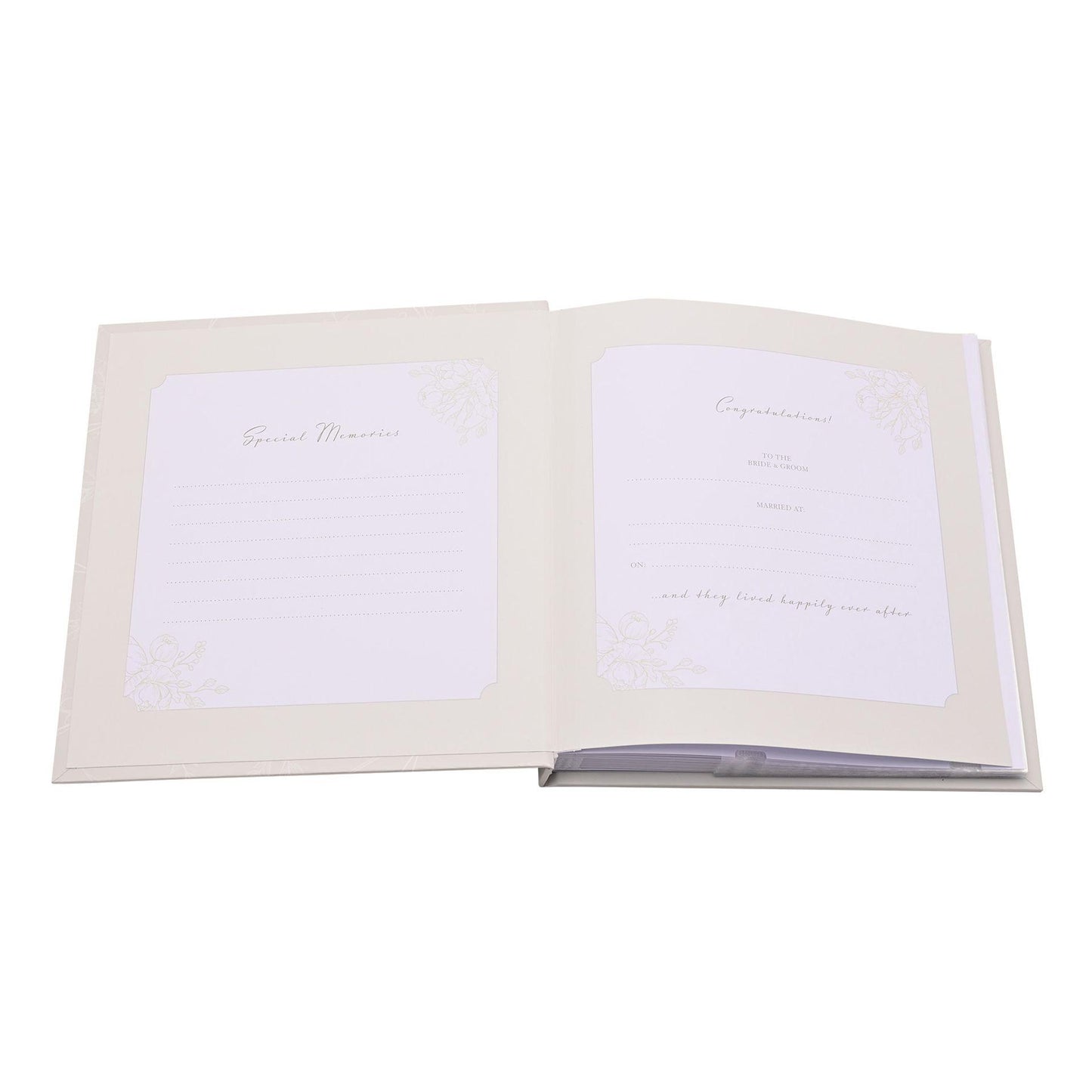 Grey - Side - Our Wedding Day' Grey Floral Photo Album 5 x 7 50 pages