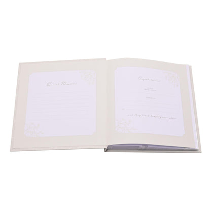 Grey - Side - Our Wedding Day' Grey Floral Photo Album 5 x 7 50 pages