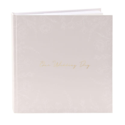 Grey - Front - Our Wedding Day' Grey Floral Photo Album 5 x 7 50 pages