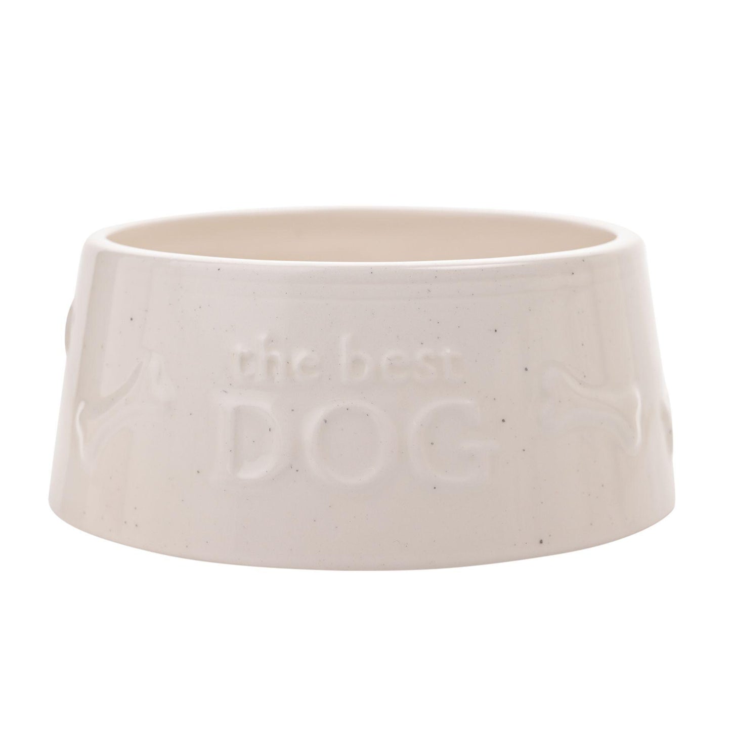 White - Front - Best Of Breed Paw Prints Large Dog Bowl - The Best Dog