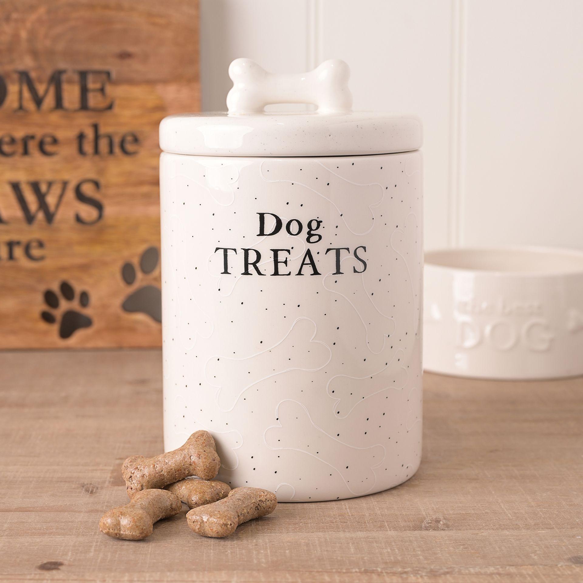 White - Back - Best of Breed Paw Prints Treat Jar - Dog