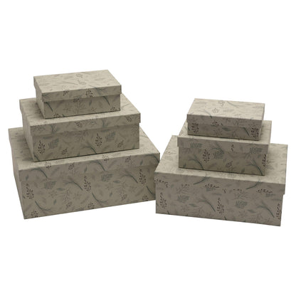 Green - Front - Set of 6 nested Winter Wilds Gift Boxes