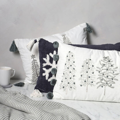 Grey - Lifestyle - Snowlake Cushion with Tassles