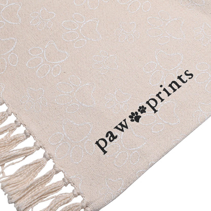 Natural - Back - Best of Breed 120cm x 180cm Paw Print Pet Blanket