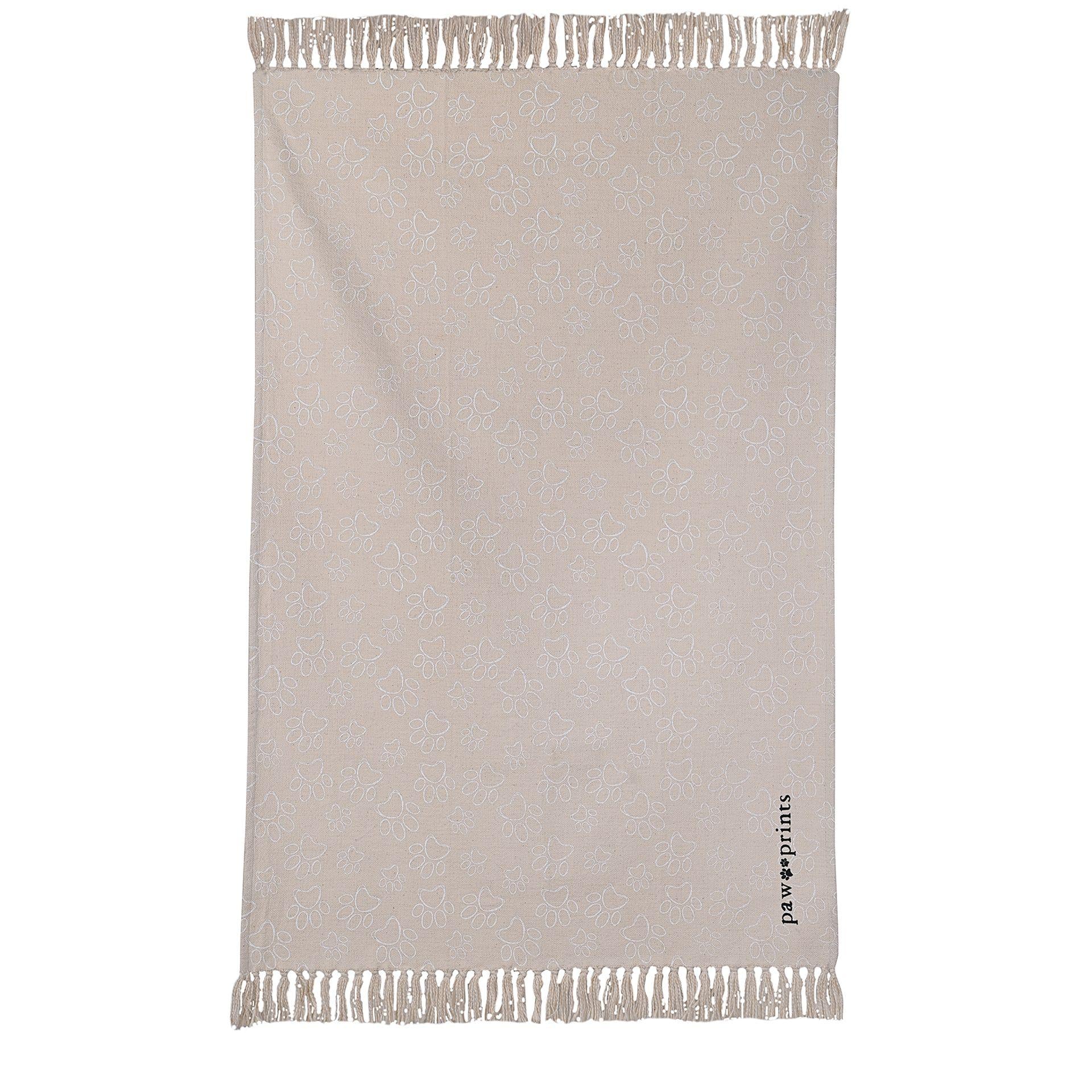 Natural - Front - Best of Breed 120cm x 180cm Paw Print Pet Blanket