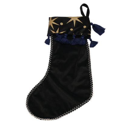 Blue - Side - Black Velvet Stocking 'Go Where The Stars Take You'