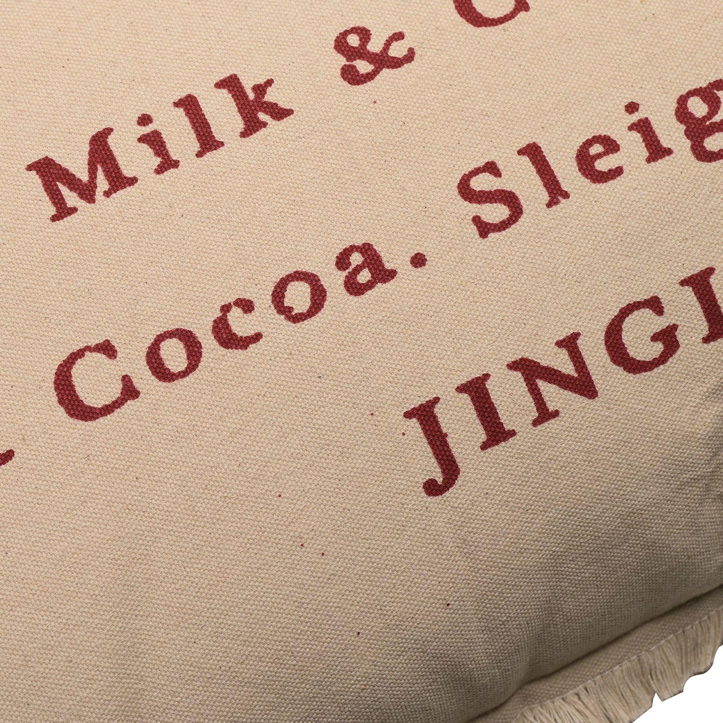 Beige - Back - Mr & Mrs Claus Rectangular Cushion