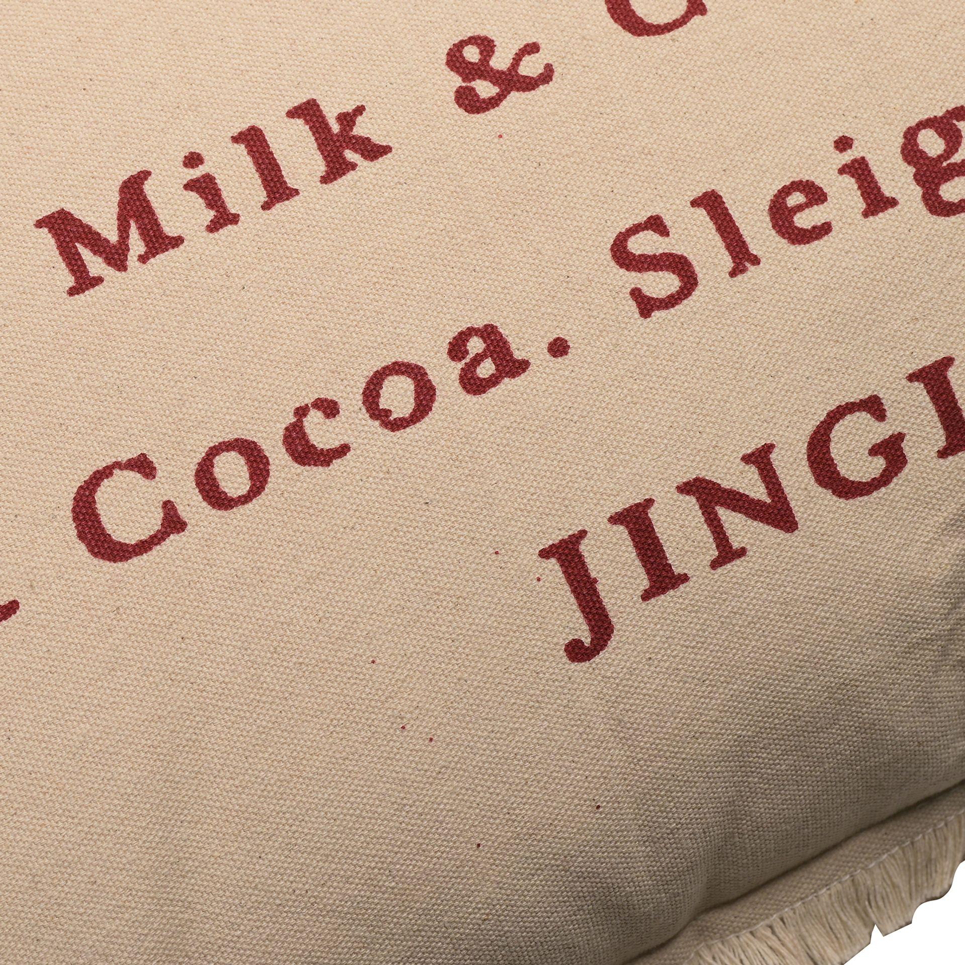 Beige - Back - Mr & Mrs Claus Rectangular Cushion