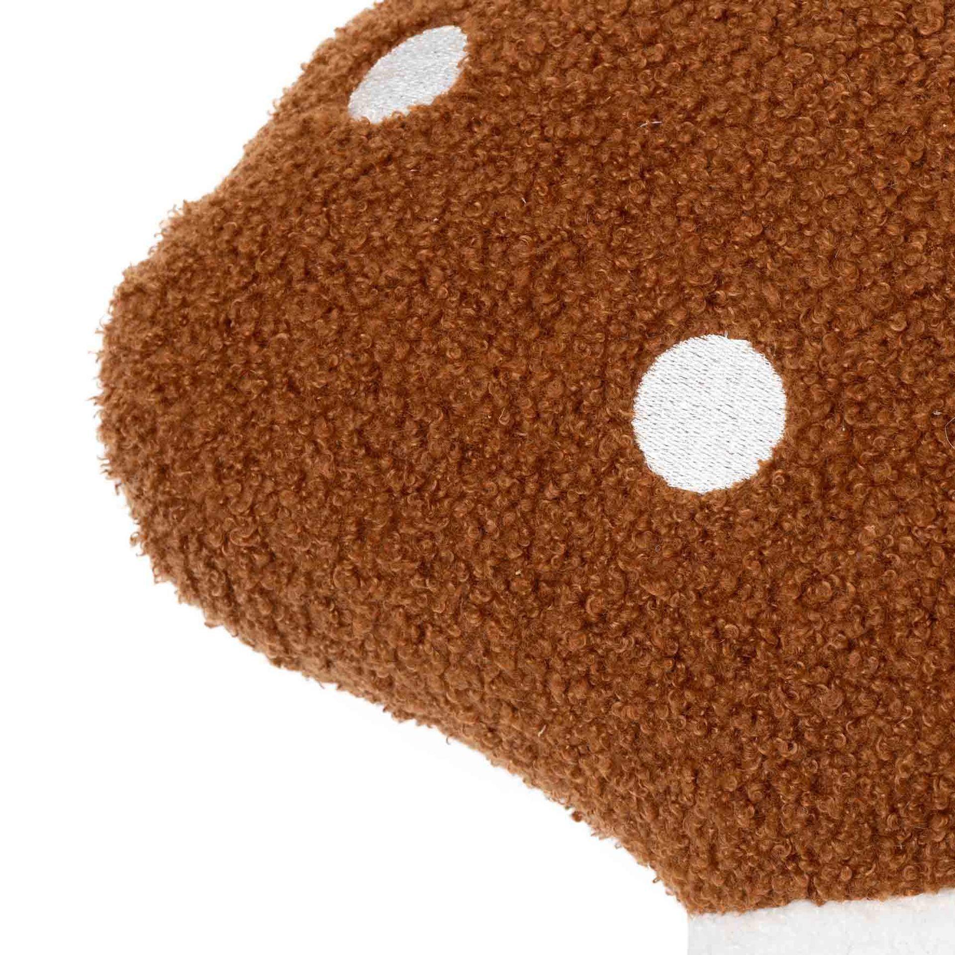 Brown - Back - Fabric Mushroom Shaped Cushion