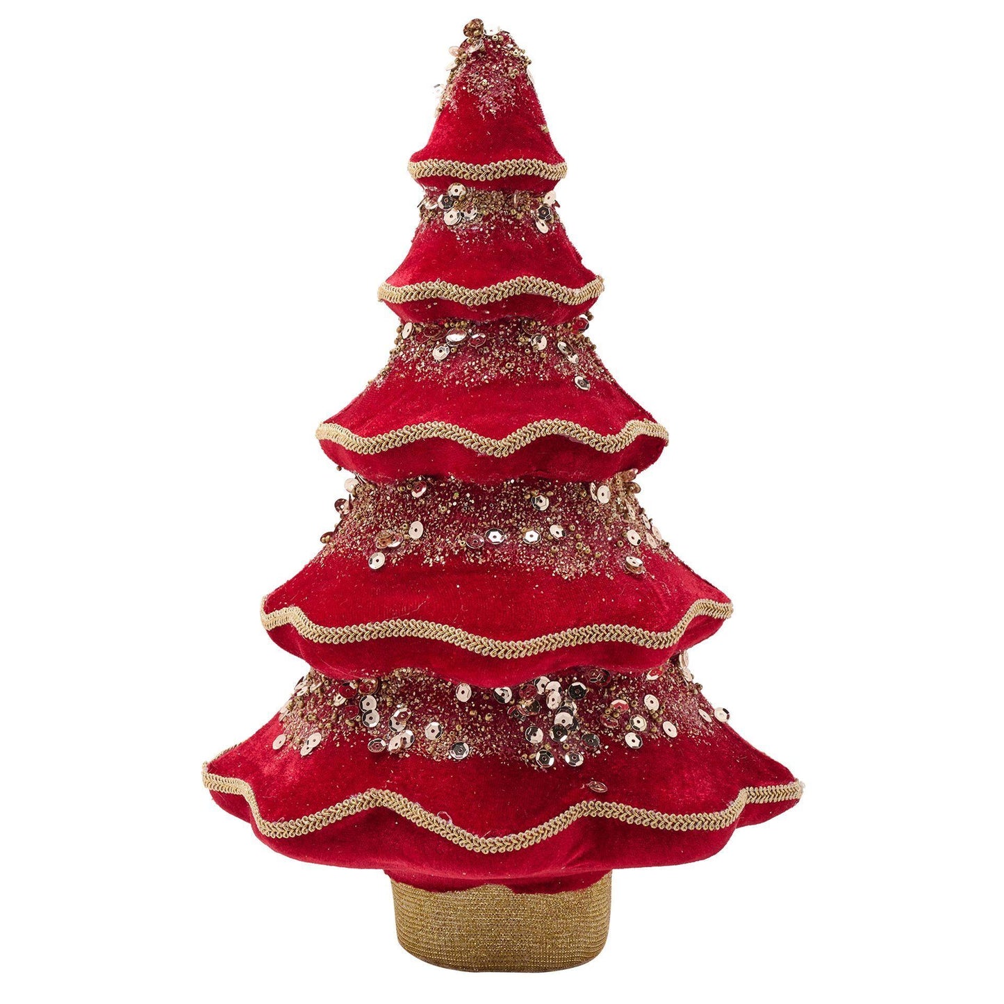 red - Front - Red Velvet Christmas Tree 35cm