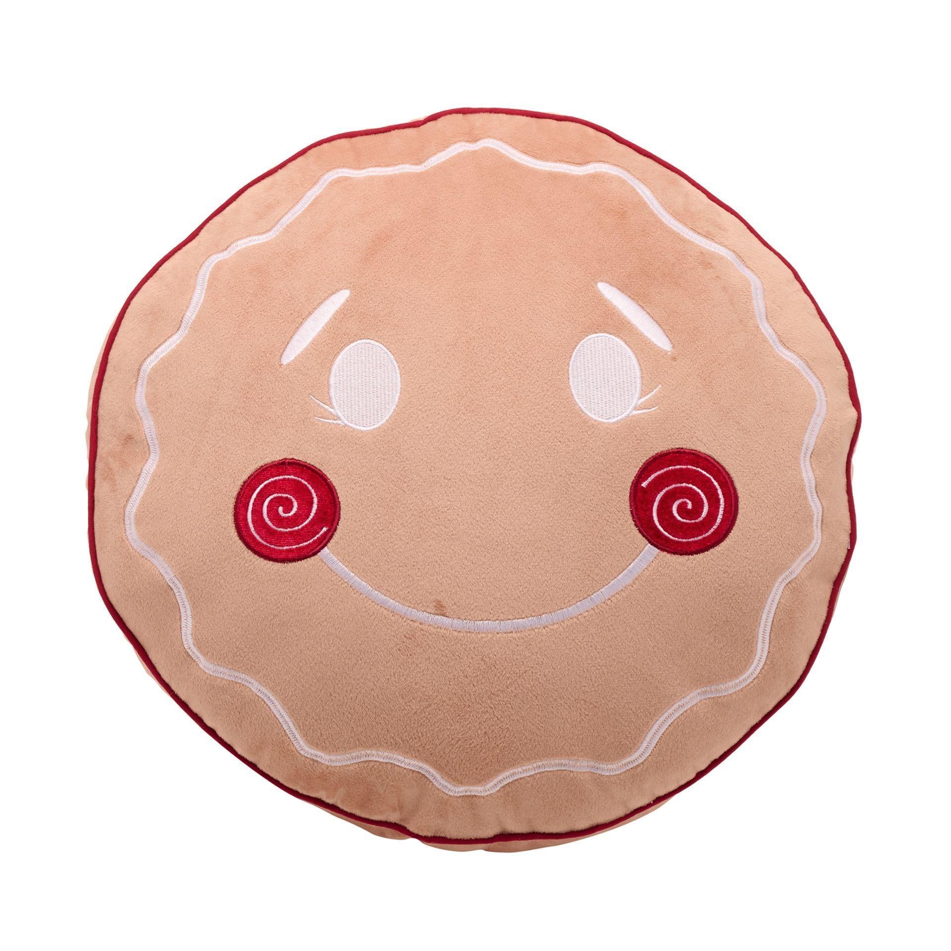 BEIGE - Front - Gingerbread Man Round Cushion 40 cm