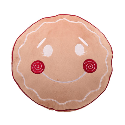 BEIGE - Front - Gingerbread Man Round Cushion 40 cm