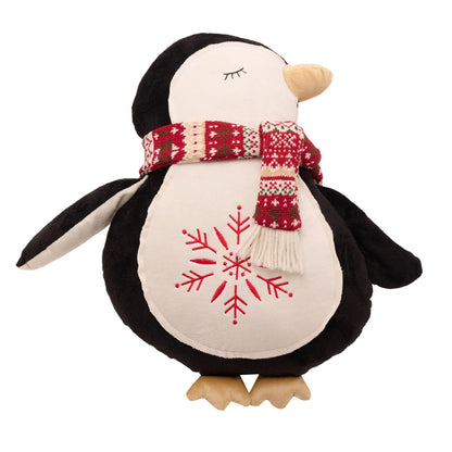 black - Front - Penguin Shaped Cushion 39cm