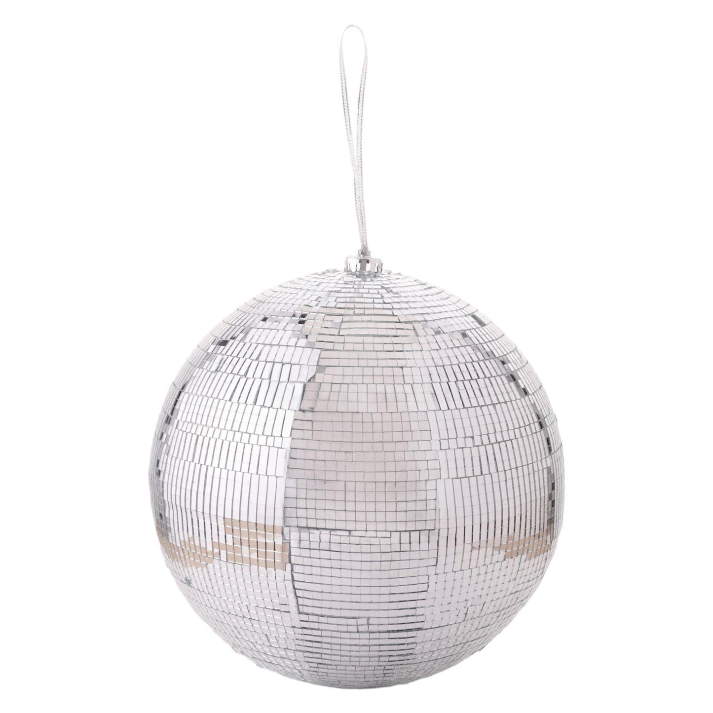 Silver - Front - Disco Tiled Hanging Decoration - Large Disco Ball