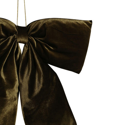 green - Back - Velvet Bow Hanger 50 x 40cm Dark Green