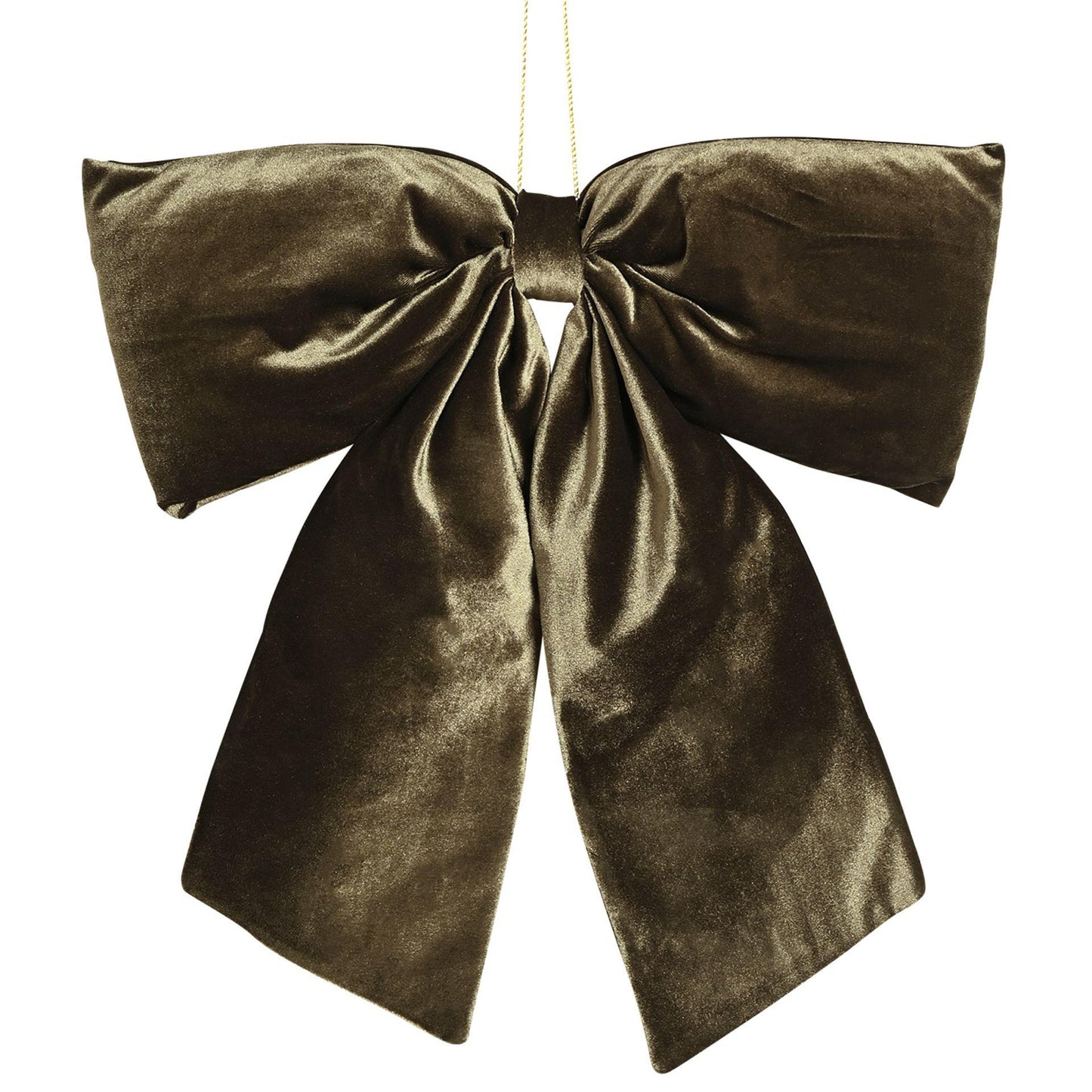 green - Front - Velvet Bow Hanger 50 x 40cm Dark Green