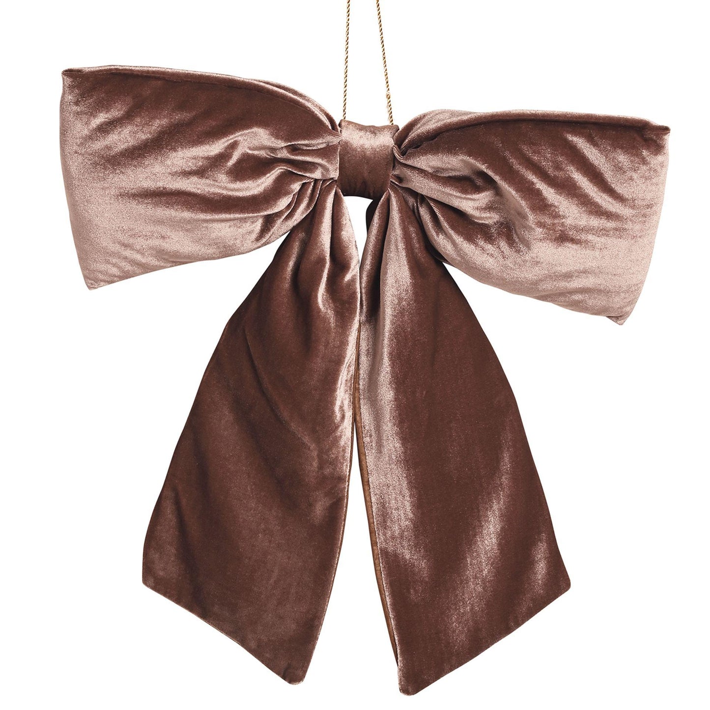 Light Oak - Front - Velvet Bow Hanger 50 x 40cm Chocolate