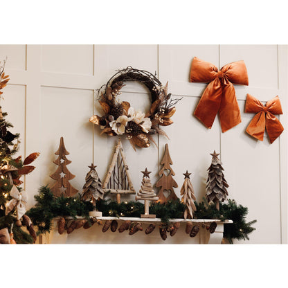 Burnt Orange - Back - Velvet Bow Hanger 50 x 40cm Burnt Orange