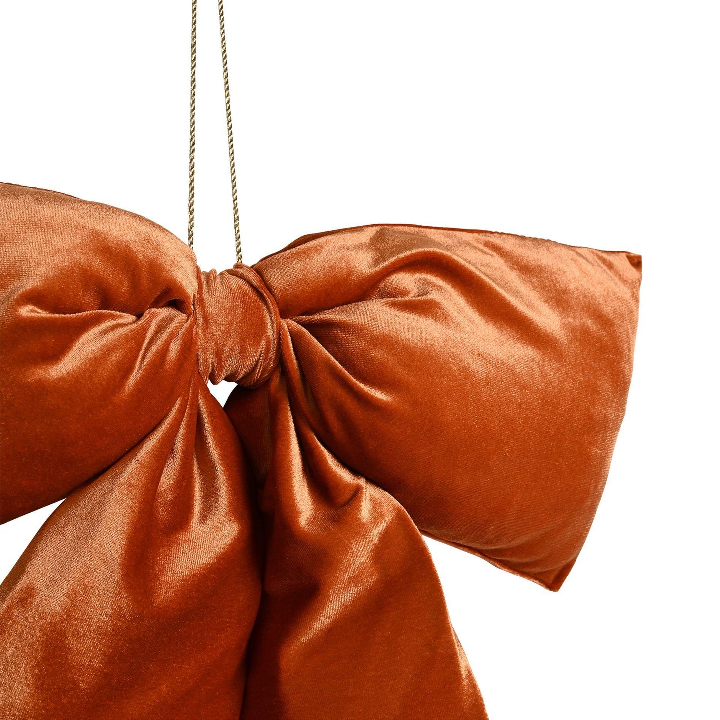 Burnt Orange - Side - Velvet Bow Hanger 50 x 40cm Burnt Orange
