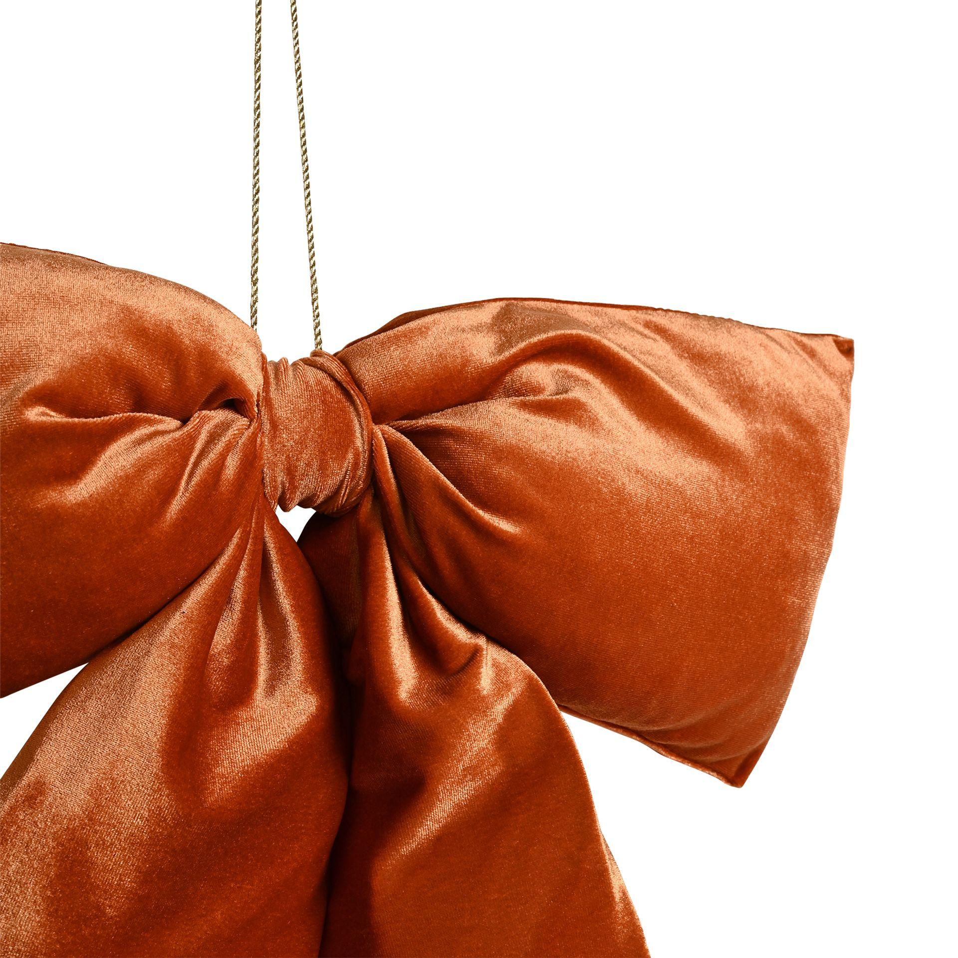 Burnt Orange - Side - Velvet Bow Hanger 50 x 40cm Burnt Orange