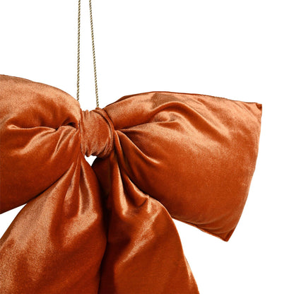 Burnt Orange - Side - Velvet Bow Hanger 50 x 40cm Burnt Orange