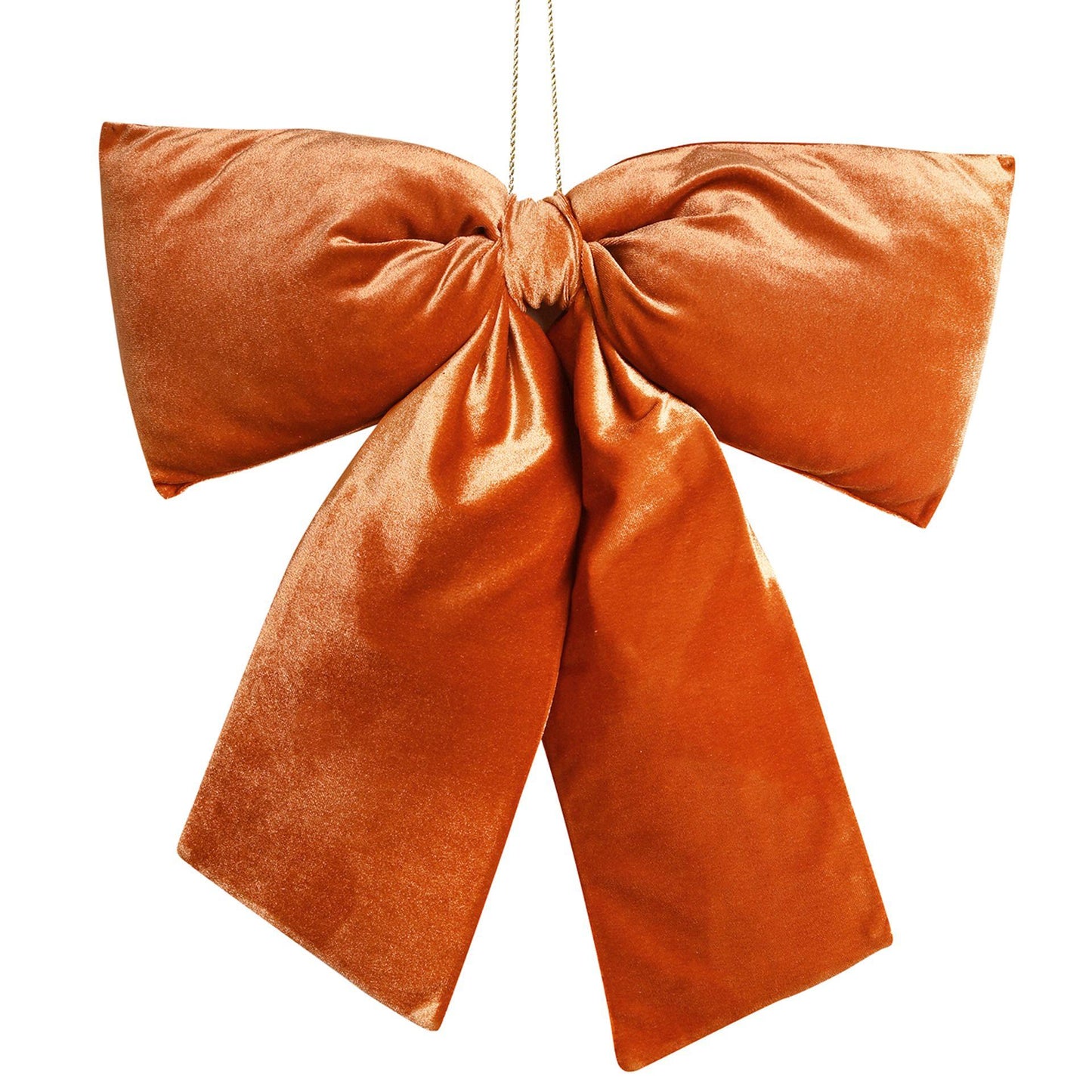 Burnt Orange - Front - Velvet Bow Hanger 50 x 40cm Burnt Orange