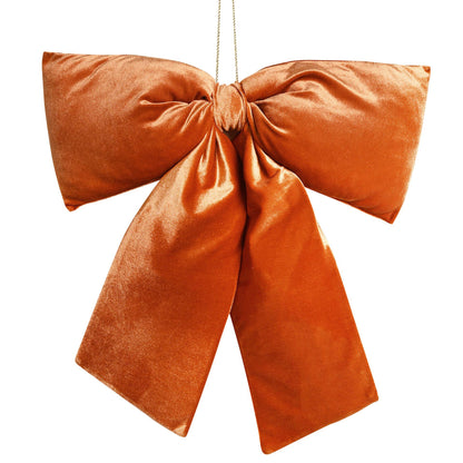 Burnt Orange - Front - Velvet Bow Hanger 50 x 40cm Burnt Orange