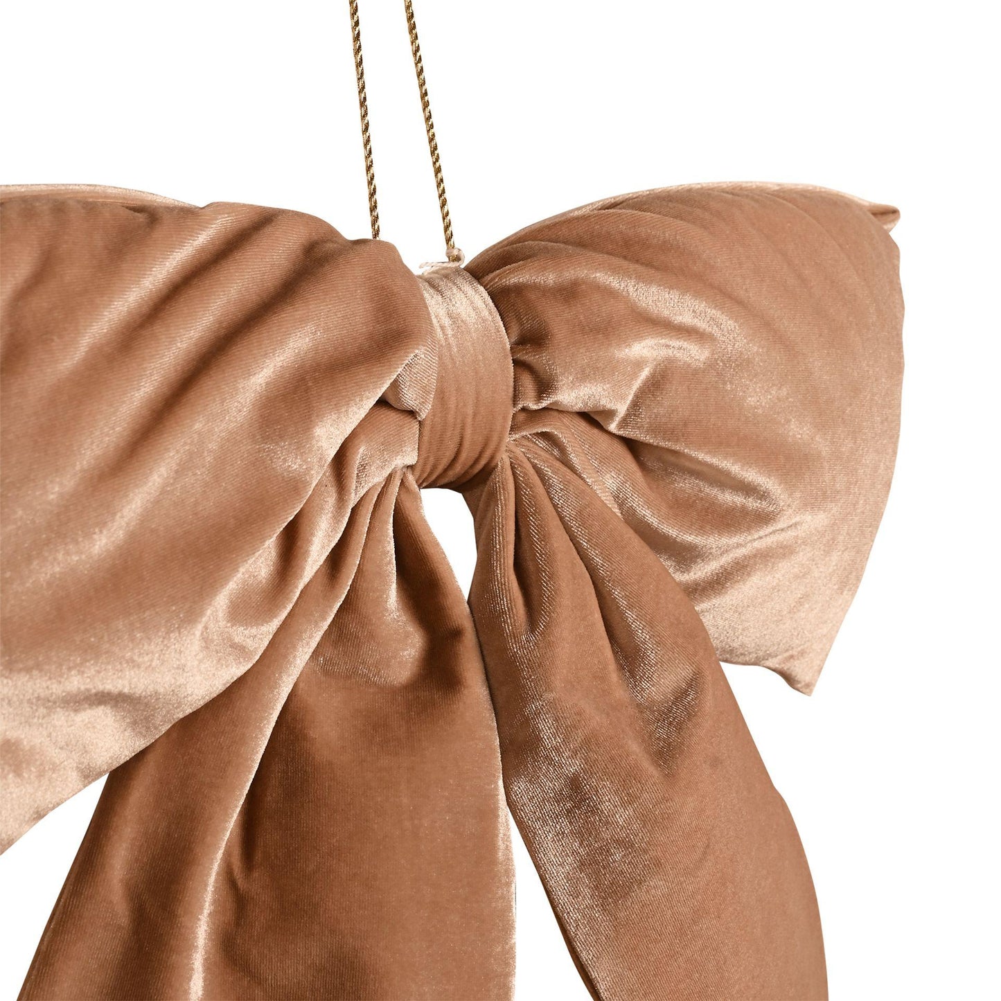 Off white - Back - Velvet Bow Hanger 50 x 40cm Taupe