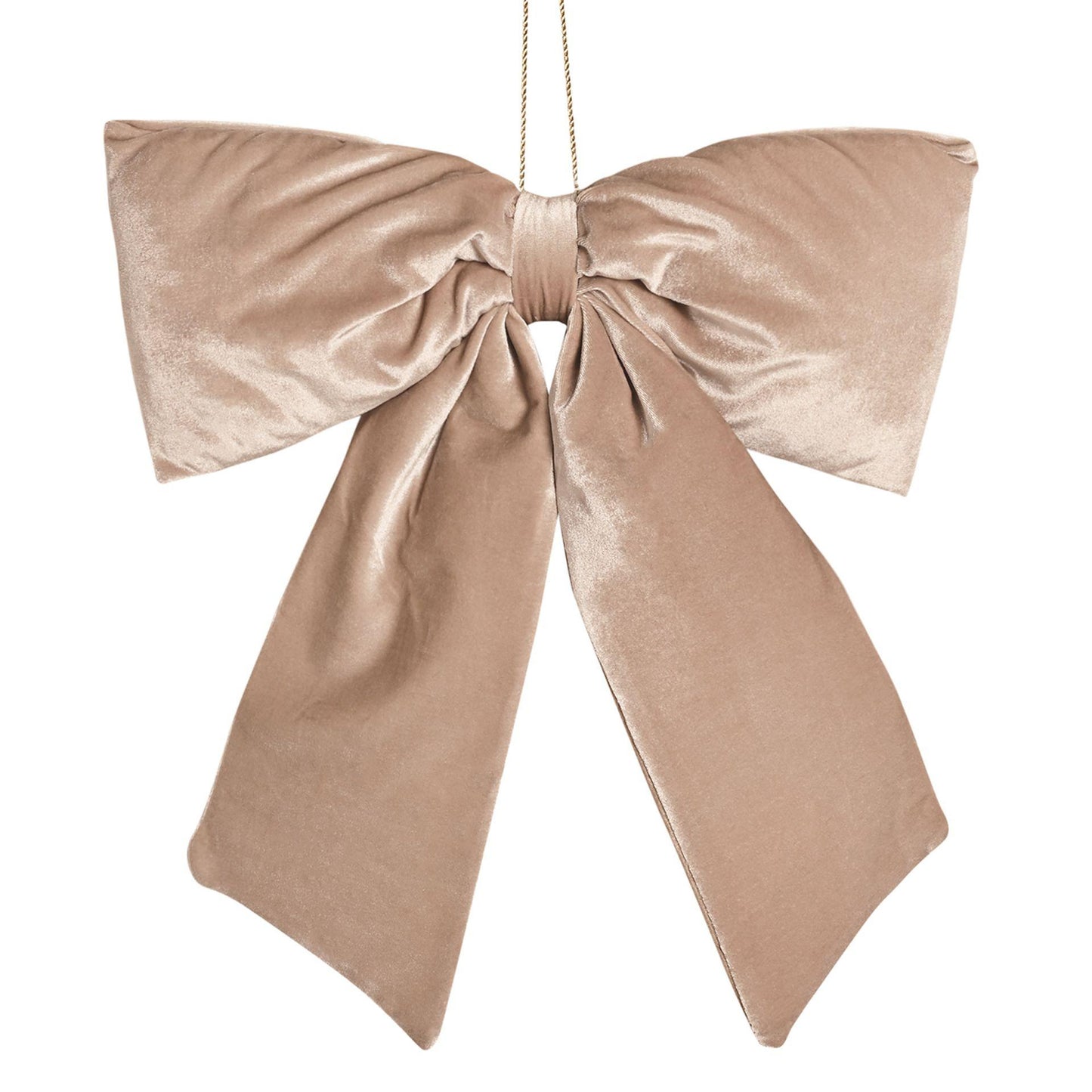 Off white - Front - Velvet Bow Hanger 50 x 40cm Taupe