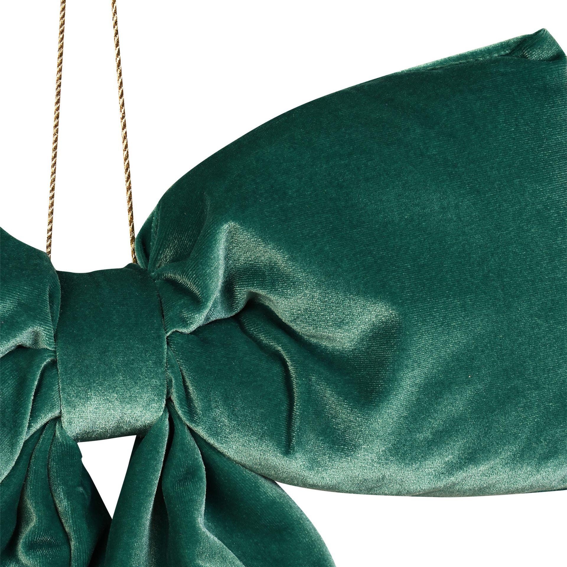 teal - Back - Teal Velvet Hanging Bow