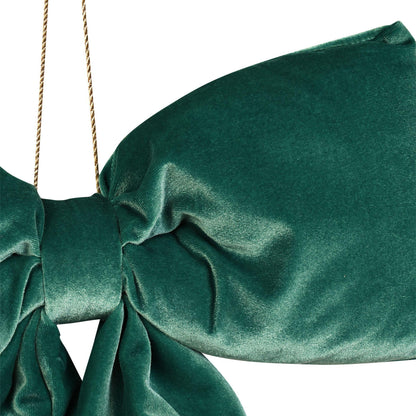 teal - Back - Teal Velvet Hanging Bow