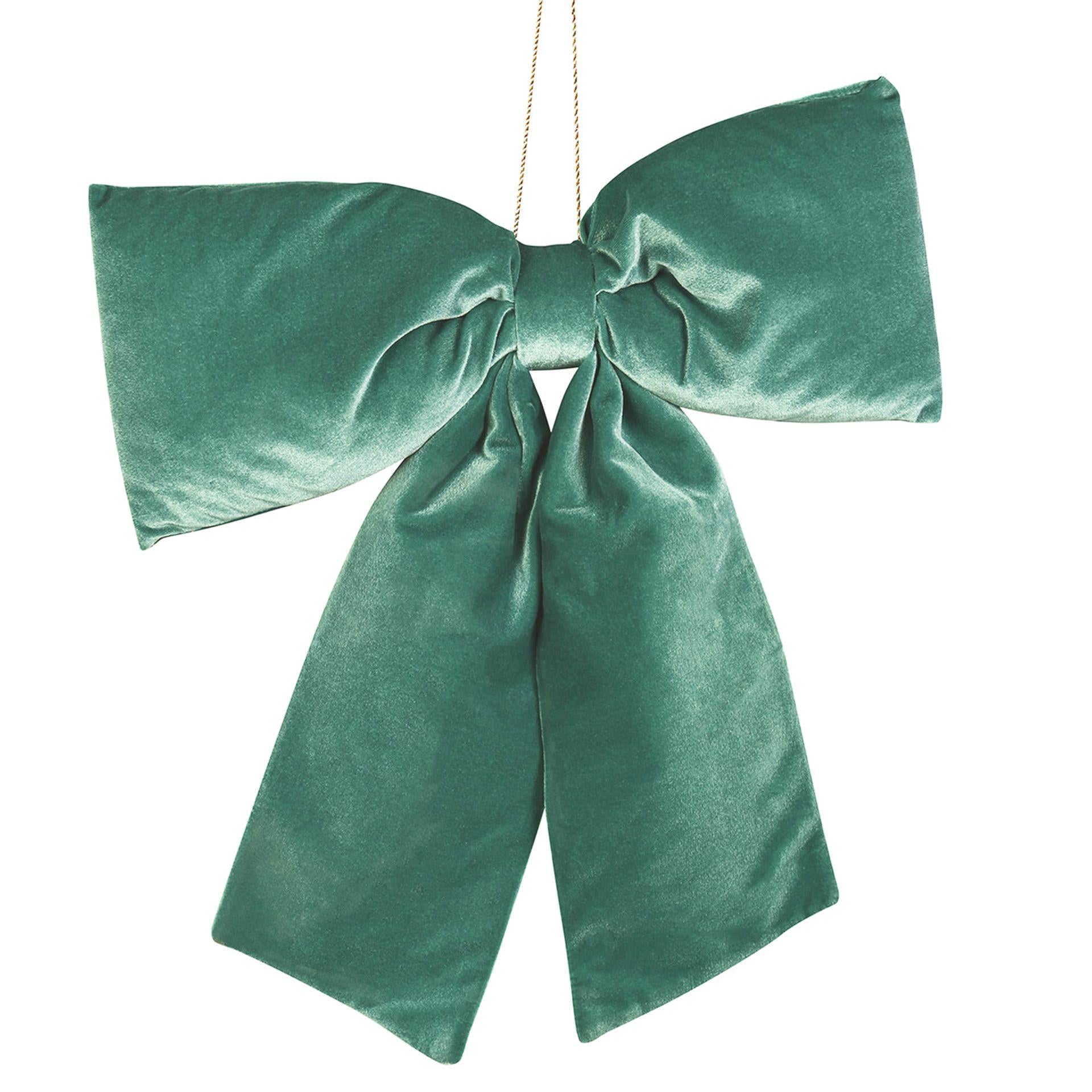 teal - Front - Teal Velvet Hanging Bow
