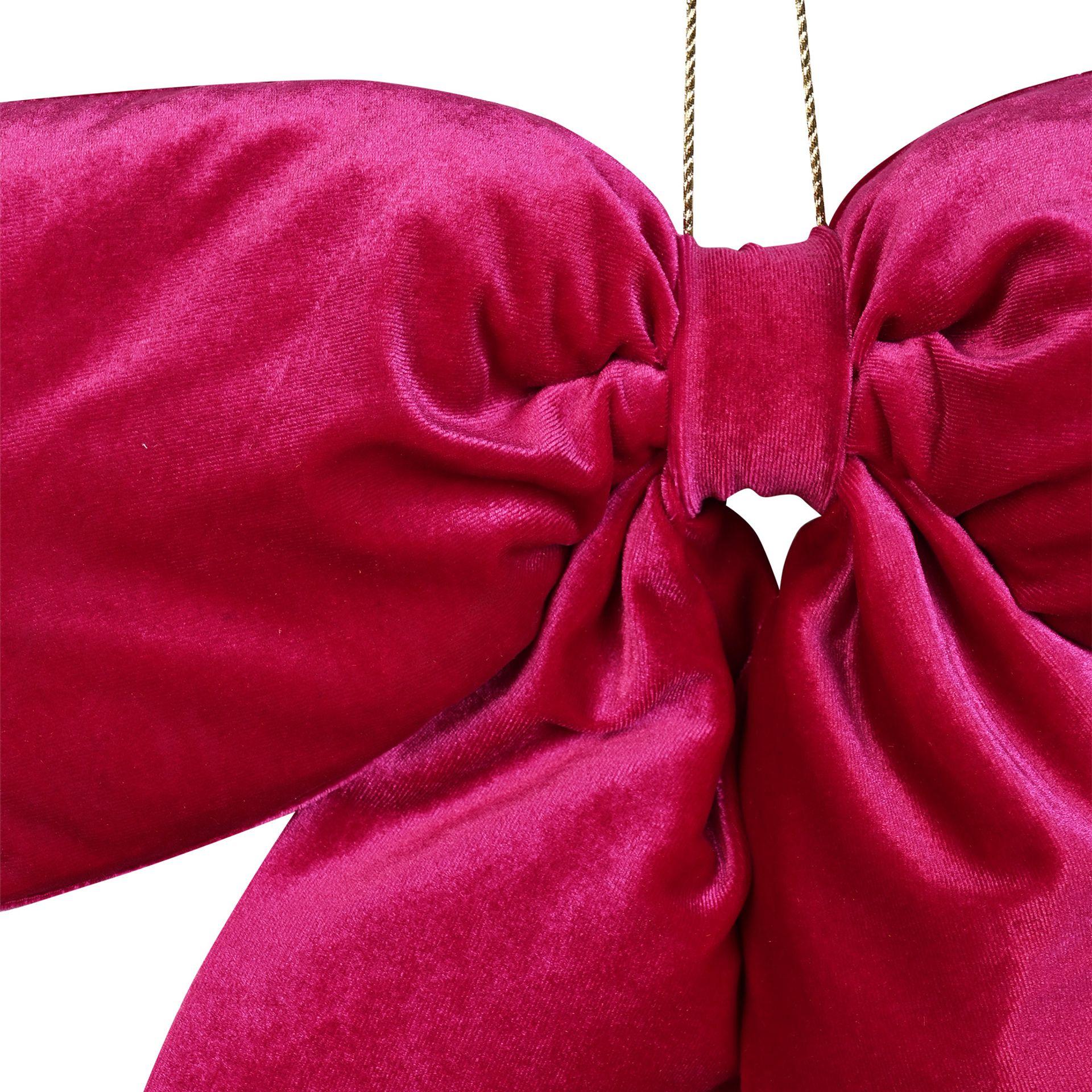 pink - Back - Raspberry Pink Velvet Hanging Bow