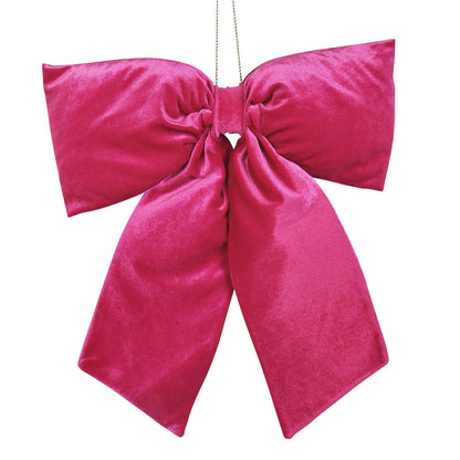 pink - Front - Raspberry Pink Velvet Hanging Bow