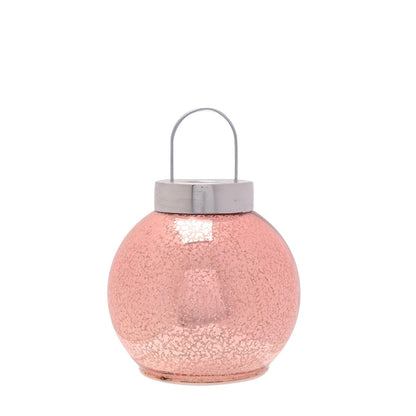 Pink - Front - Blush Pink Mercury Glass LED Fairy Light Bauble Ornament - 16cm