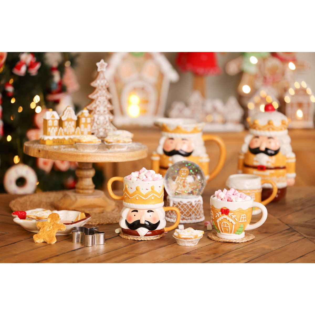 Light brown - Back - Santa & Friends Ceramic Gingerbread Teacup And Saucer