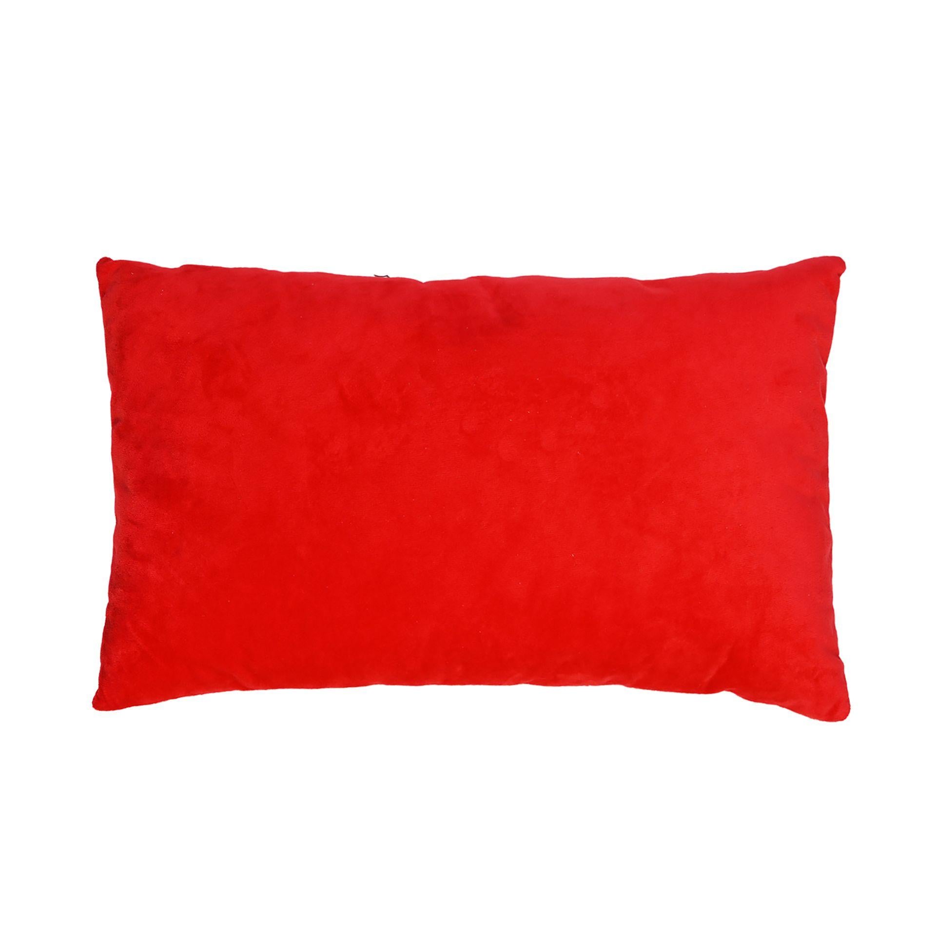 Red - Back - Santa & Friends Gingerbread Family Cushion