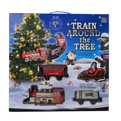 Red - Back - Toy Shop 21pc Christmas Tree Train with Lights & Sound