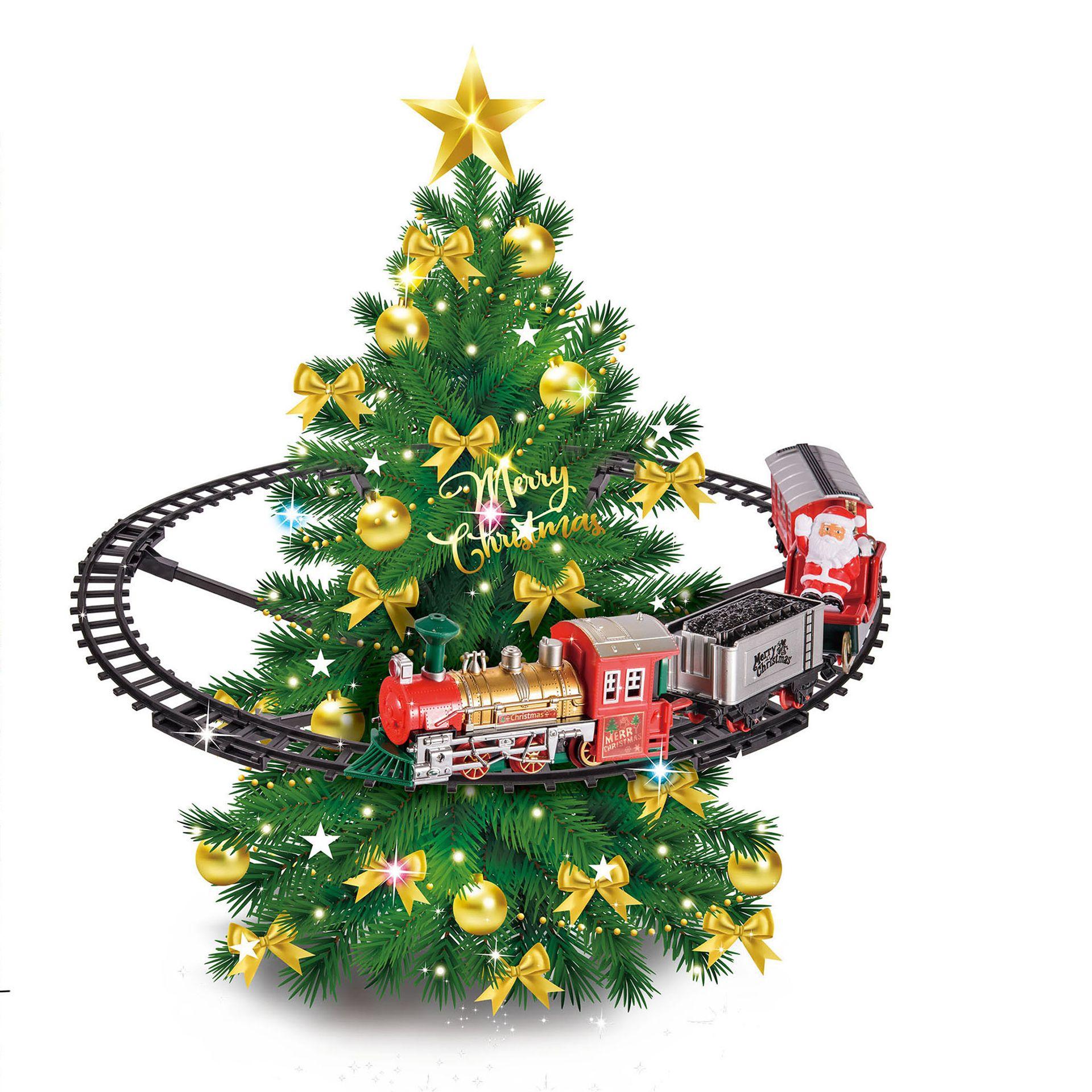 Red - Front - Toy Shop 21pc Christmas Tree Train with Lights & Sound
