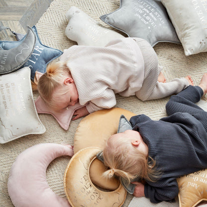 Grey - Lifestyle - Bambino Velvet Star Cushion Twinkle 44cm