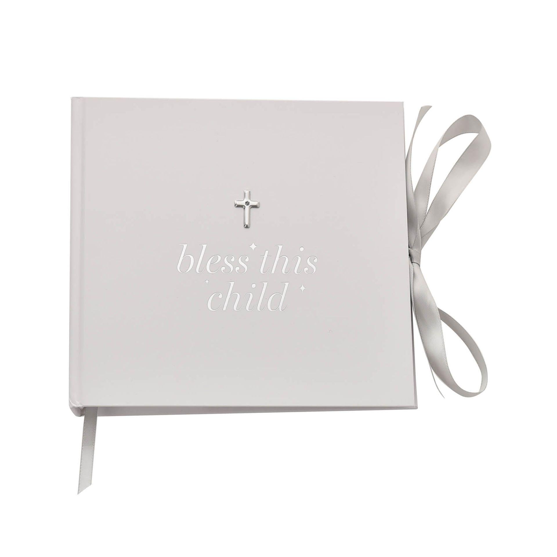 Grey - Front - Bambino Photo Album Bless This Child