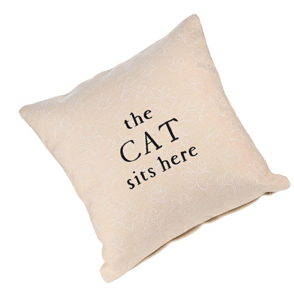 Natural - Back - Best Of Breed The Cat Sits Here Cushion