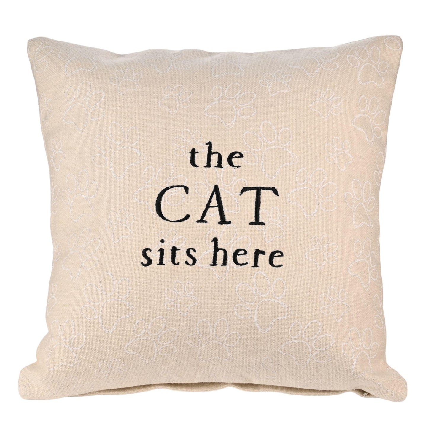 Natural - Front - Best Of Breed The Cat Sits Here Cushion
