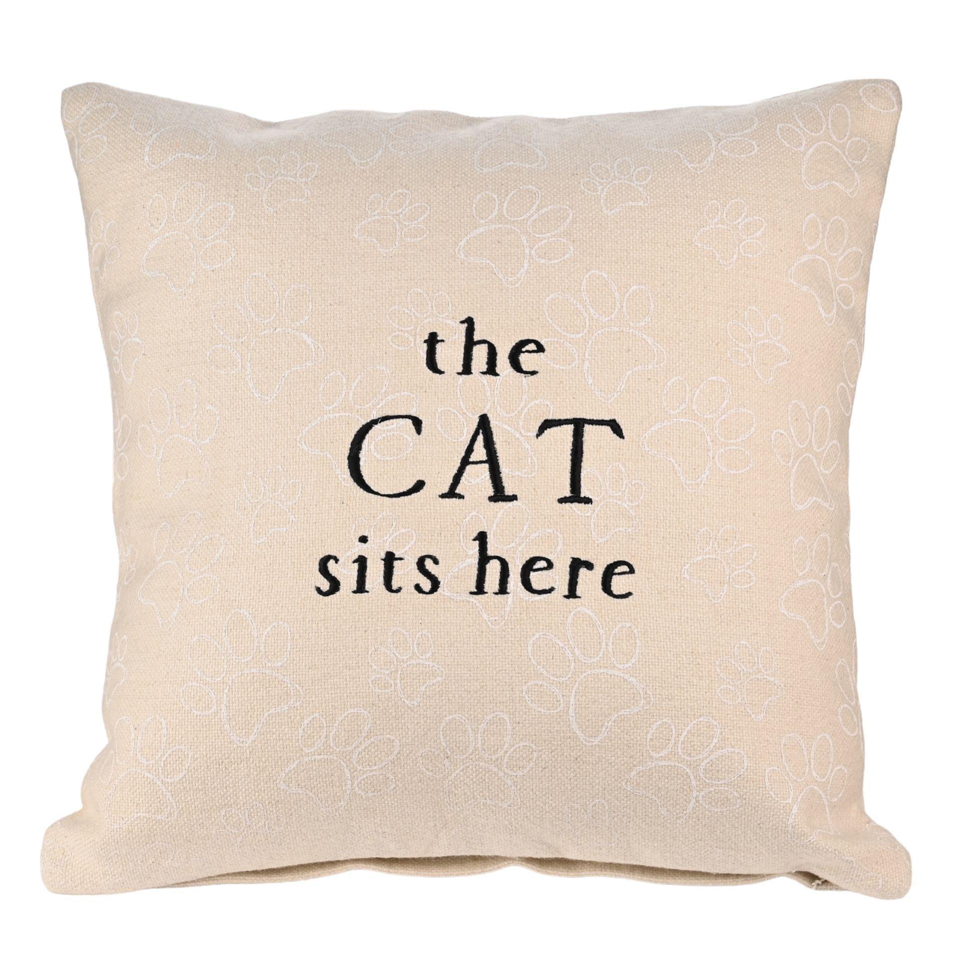 Natural - Front - Best Of Breed The Cat Sits Here Cushion