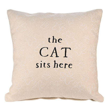 Natural - Front - Best Of Breed The Cat Sits Here Cushion