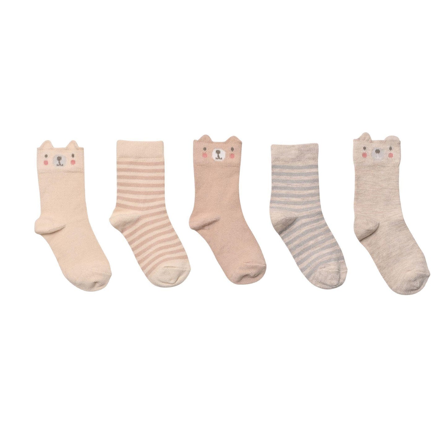 Beige - Front - Bambino Socks Unisex Bear Gift Pack of 5 Pairs